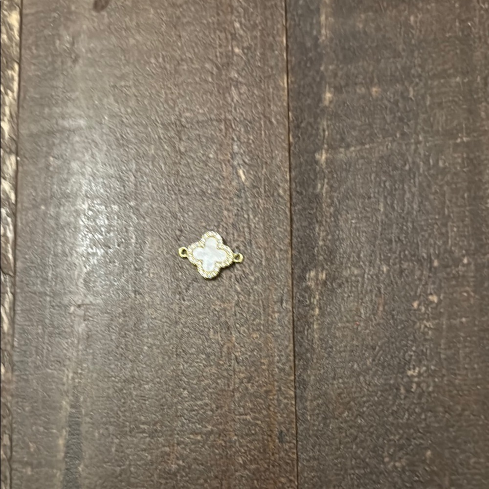 Gold and White Clover Pendant